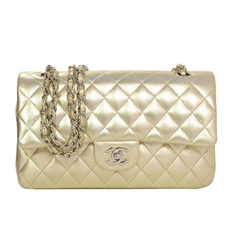 chanel classic flap bag gold tone metal|vintage chanel flap bag small.